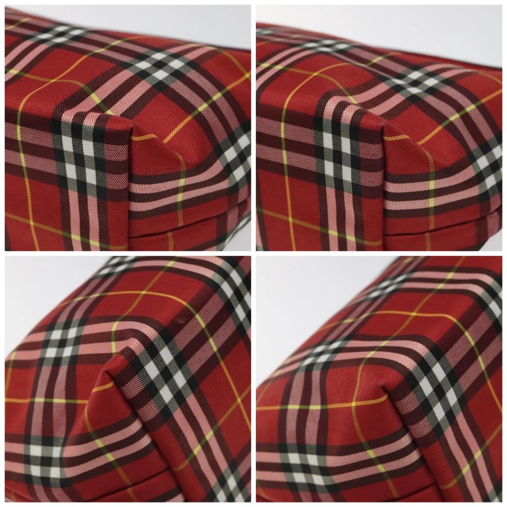 BURBERRY Nova Check Hand Bag Nylon Red Auth 110324 - Picture 13 of 14